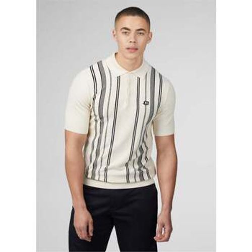 T-Shirts & Poloshirts Gestreiftes Poloshirt aus Crickle-Baumwolle – Elfenbein - Ben Sherman - Modalova