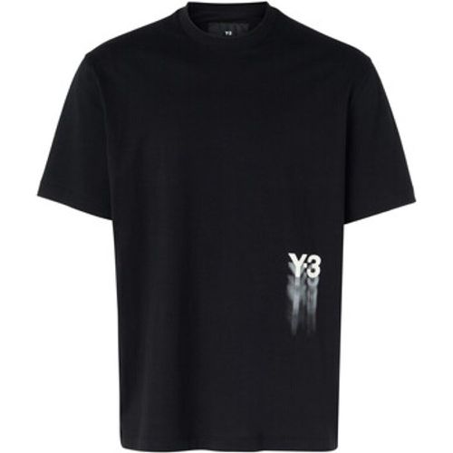 T-Shirts & Poloshirts T-Shirt schwarz mit weißem grafischen Logo - Y-3 - Modalova