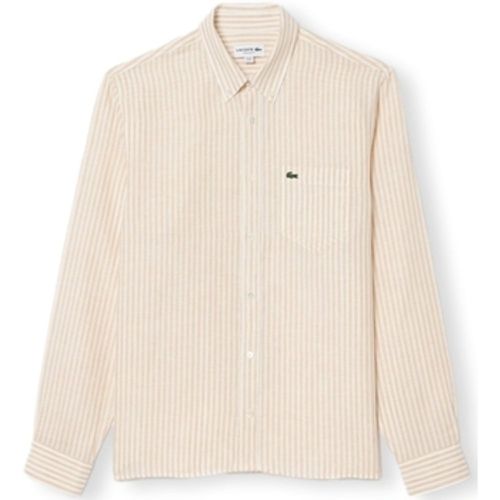 Hemdbluse Regular Fit Linen Shirt - Blanc/Beige - Lacoste - Modalova