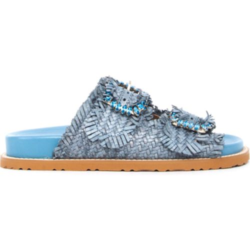 Sandalen LEATHER SANDAL JEWEL BUCKLE DEN - Coral Blue - Modalova