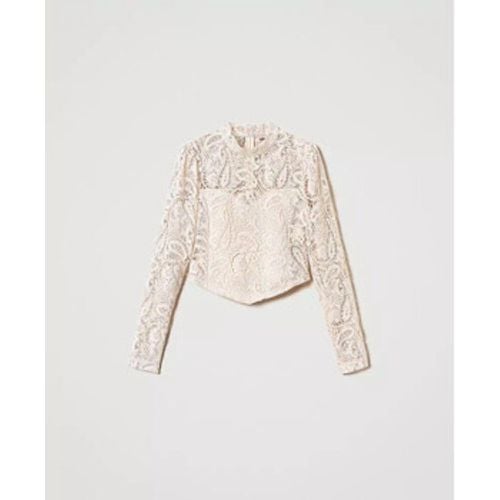 Jeans BLUSA CROPPED IN PIZZO MACRAME Art. 242TP2464 - Twin Set - Modalova