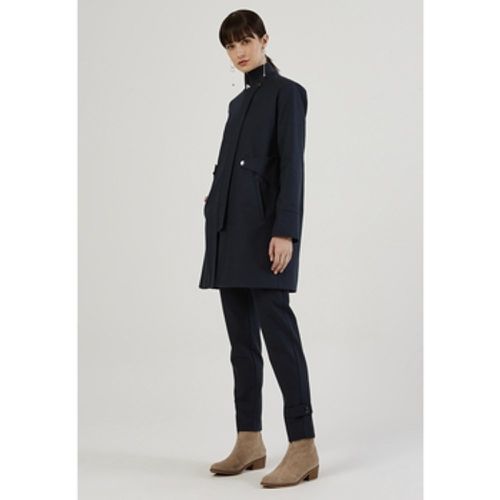 Trenchcoats Navy Blue Band Collar Zippered Trenchcoat - Just Like You - Modalova