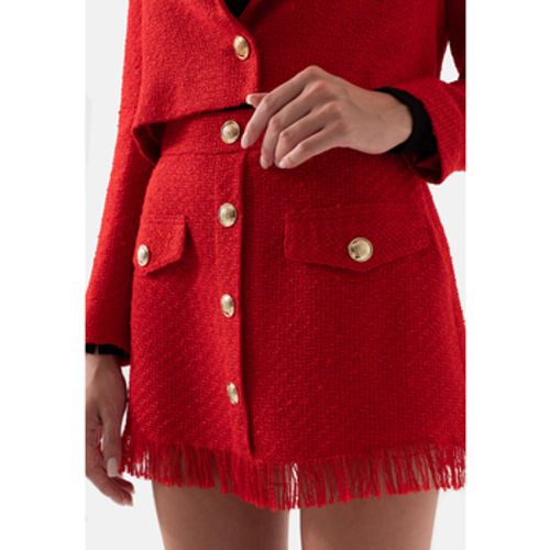 Röcke Red Tweed Plaid Tasseled Women's Mini Skirt - Just Like You - Modalova