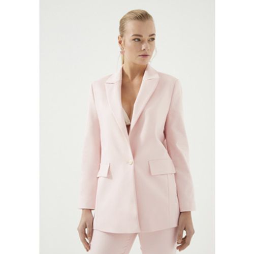 Blazer White Padded Shoulders Blazer Jacket With Pockets - Just Like You - Modalova