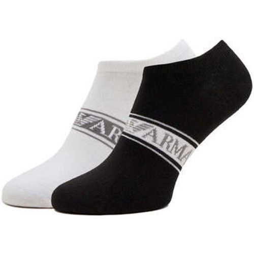 Söckchen 2 Pack Knitted Logo Trainer Socks - White/Black - Emporio Armani - Modalova