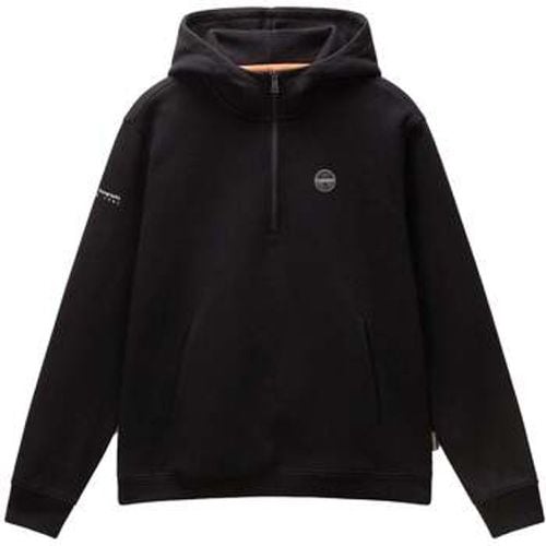 Sweatshirt Badge Quarter Zip Hoodie Black - Napapijri - Modalova