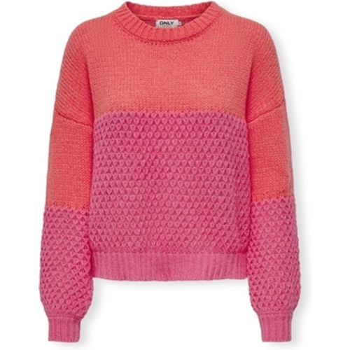 Pullover Rose Life Knit - Spice Coral/Camelia Rose - Only - Modalova