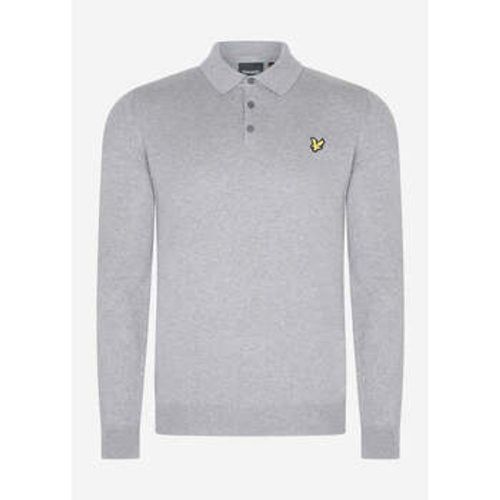 Pullover Cotton merino long sleeve knitted polo - mid grey marl - Lyle & Scott - Modalova