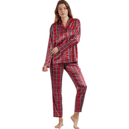 Pyjamas/ Nachthemden Pyjama Satin Hose Hemd Langarm Scottish Fashion - Admas - Modalova