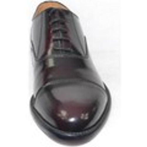 Classiche basse Scarpe uomo francesina inglese vera pelle lucida bordeaux made - Malu Shoes - Modalova