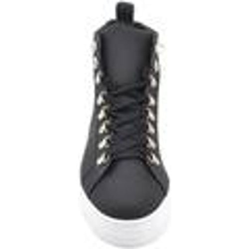 Sneakers alte Sneakers uomo alta nera in vera pelle gommata con ganci in acci - Malu Shoes - Modalova