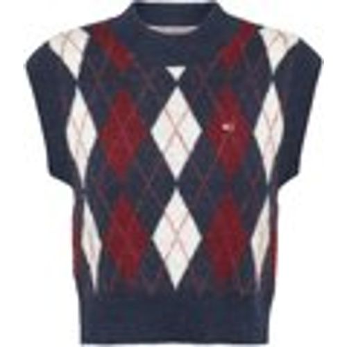 Maglione Gilet Donna Crop Smanicato a Rombi - Tommy Jeans - Modalova