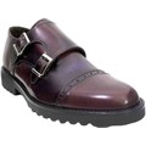 Classiche basse Scarpe uomo due fibbie vera pelle abrasivato lucido fondo borde - Malu Shoes - Modalova