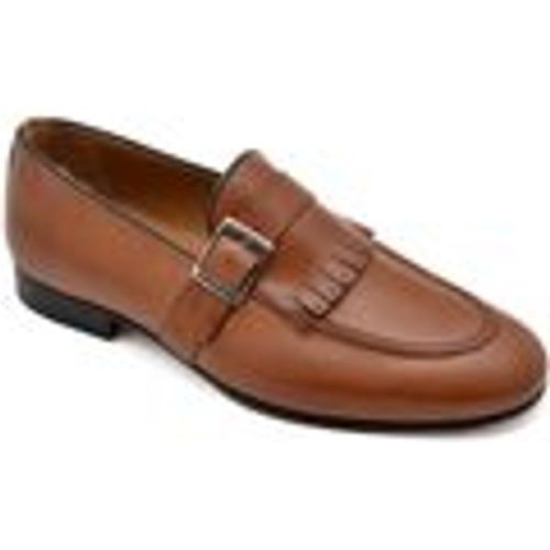 Scarpe Mocassino derby uomo cuoio in vera pelle crust con fibbia frang - Malu Shoes - Modalova