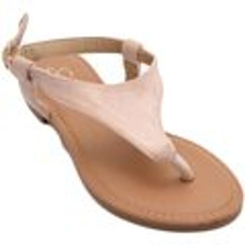 Sandali Sandalo basso beige infradito in morbida alcantara cinturino al - Malu Shoes - Modalova