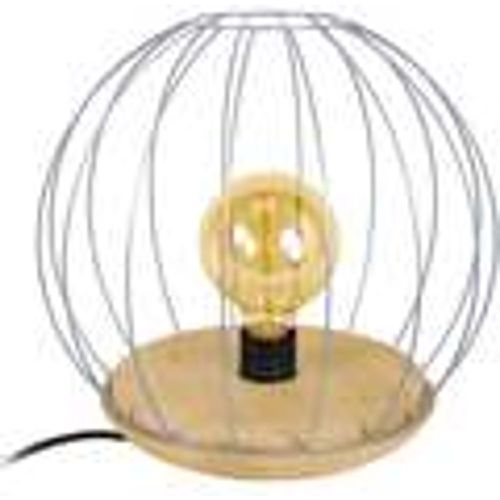 Lampade d’ufficio lampada da comodino tondo legno naturale e alluminio - Tosel - Modalova