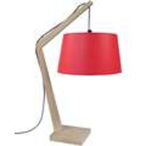 Lampade d’ufficio lampada da comodino tondo legno naturale e rosso - Tosel - Modalova