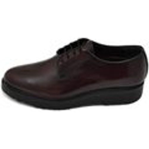 Scarpe Stringata uomo liscia in vera pelle abrasivata bordeaux fondo g - Malu Shoes - Modalova