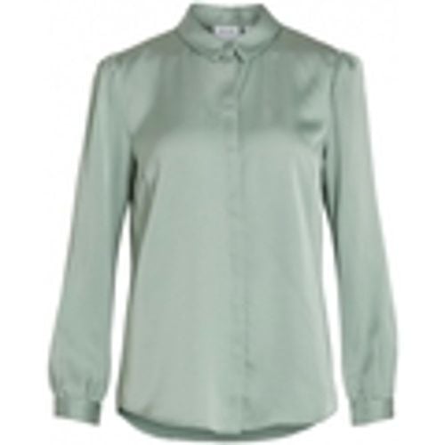 Camicetta Shirt Ellette Satin L/S - Green/Milieu - Vila - Modalova