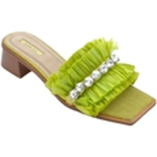 Scarpe Pantofoline donna mule lime con drappeggi e strass volumi - Malu Shoes - Modalova