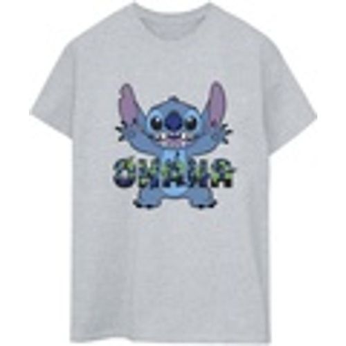 T-shirts a maniche lunghe Lilo And Stitch Ohana Blue Glitch - Disney - Modalova