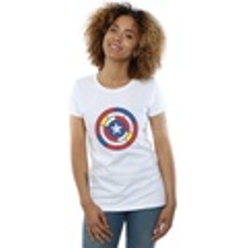 T-shirts a maniche lunghe Captain America Stained Glass Shield - Marvel - Modalova