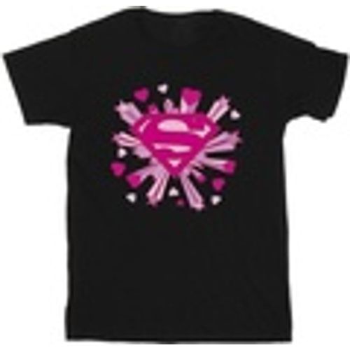 T-shirts a maniche lunghe Superman Pink Hearts And Stars Logo - Dc Comics - Modalova