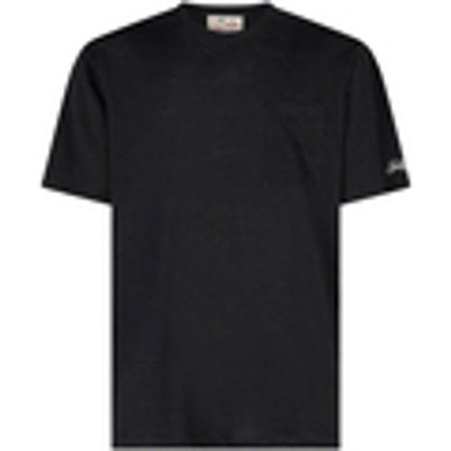 T-shirt & Polo T-shirt nera con logo in jersey di lino - Mc2 Saint Barth - Modalova