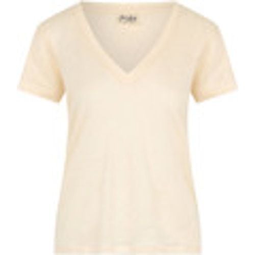T-shirt & Polo T-shirt donna scollo a V pesca con logo - Mc2 Saint Barth - Modalova