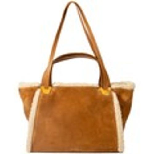 Borsa Shopping Oliver medium in suede ed inserti eco shearling - Coccinelle - Modalova