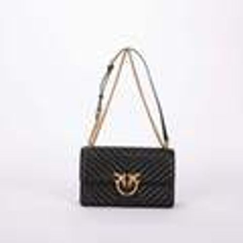 Borsa a spalla classic love bag one chevron pelle nera - pinko - Modalova