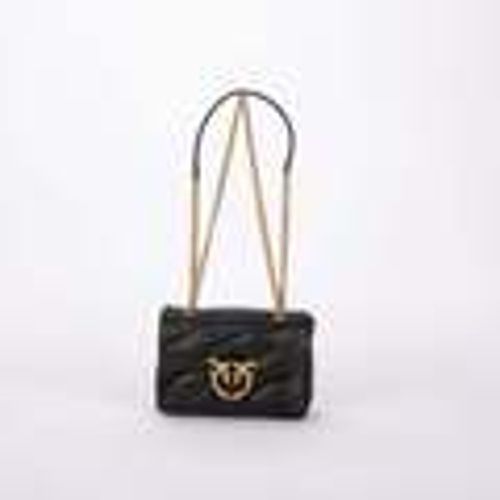 Borsa a spalla mini love bag puff maxi quilt pelle nera - pinko - Modalova