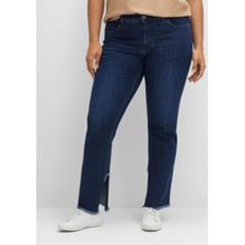 Große Größen: Gerade Jeans mit geschlitztem Innensaum, dark blue Denim, Gr.48 - sheego - Modalova