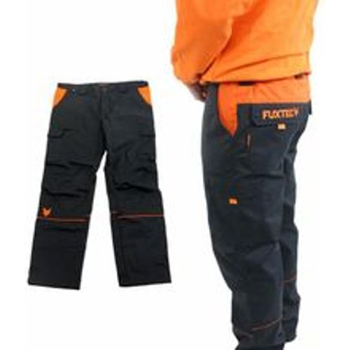 Hose / Arbeitshose Größe 48 - Schwarz/Orange - mit vielen Taschen - Fuxtec - Modalova