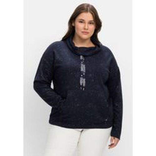 Große Größen: Sweatshirt mit Minimalprint, in Struktur-Qualität, nachtblau-, Gr.52/54 - sheego - Modalova