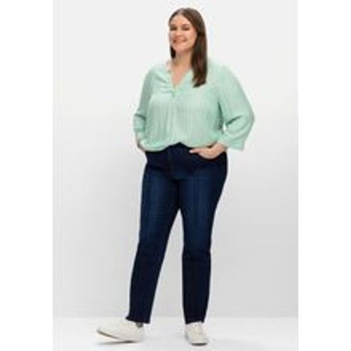 Große Größen: Gerade Jeans mit Biesen, dark blue Denim, Gr.50 - sheego - Modalova
