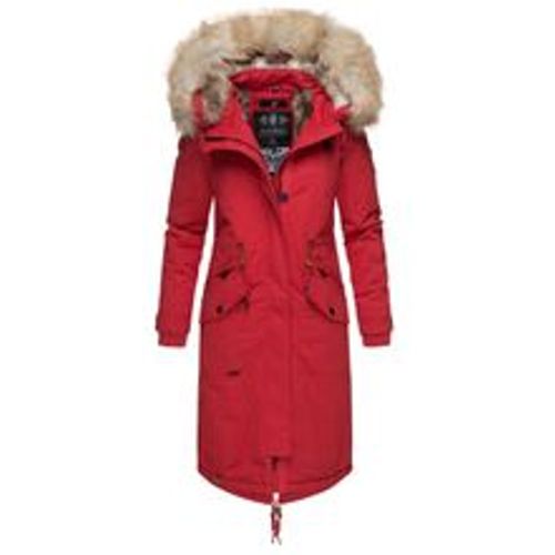 Damen Designer Langer Wintermantel Parka mit Kunstfell-Kapuze Kin-Joo - Navahoo - Modalova