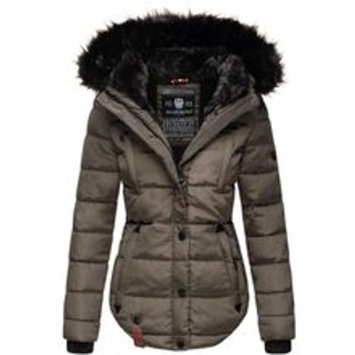 Damen Designer Steppjacke Winter Jacke mit edler Kunstpelz Kapuze Lotusblüte - Marikoo - Modalova