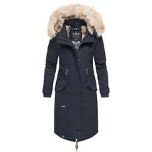 Damen Designer Langer Wintermantel Parka mit Kunstfell-Kapuze Kin-Joo - Navahoo - Modalova