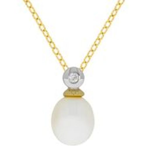 Zeeme Pearls Halskette 925/- Sterling Silber Perle weiß 45cm Glänzend - Fashion24 DE - Modalova