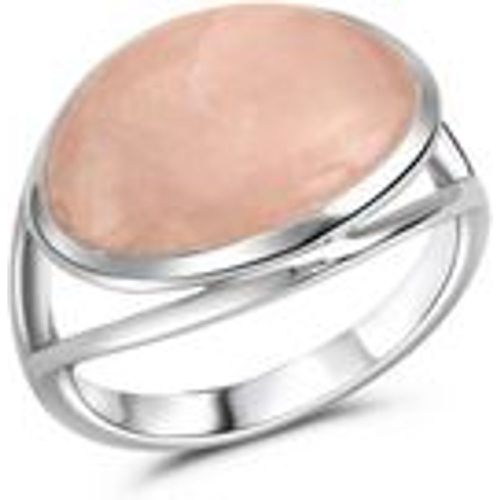 Silber Ring 925/- Sterling Silber Rosenquarz rosa Glänzend (Größe: 058 (18,5)) - Celesta - Modalova