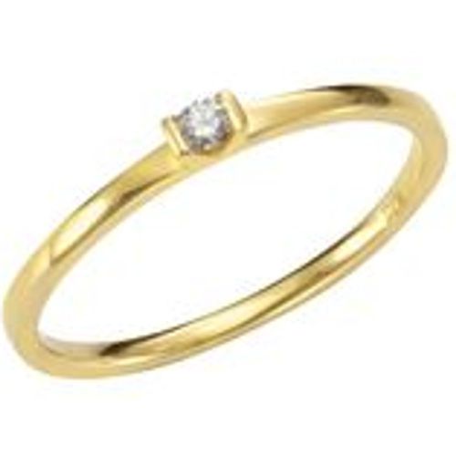 Ring 585/- Gold Brillant weiß Glänzend 0,04ct. (Größe: 052 (16,6)) - OROLINO - Modalova