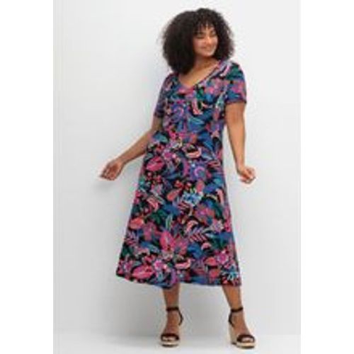 Große Größen: Jerseykleid mit Blumendruck, gemustert, Gr.40 - sheego by Joe Browns - Modalova