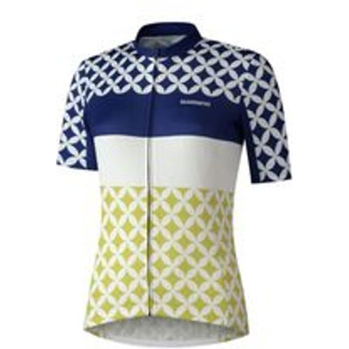 W's MIZUKI Short Sleeve Jersey, White/Navy - Shimano - Modalova