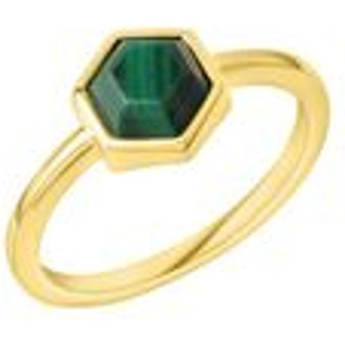 Silber Ring 925/- Sterling Silber Malachit grün Glänzend (Größe: 058 (18,5)) - Celesta - Modalova