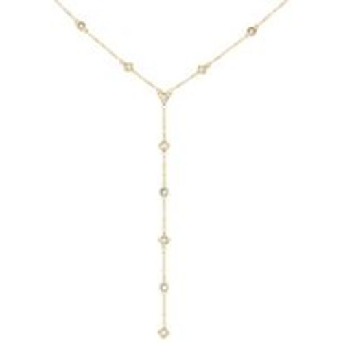Halskette 925 Silbervergoldet Y-Kette mit Zirkonia 925/- Sterling Silber 45+5cm Glänzend - CAI - Modalova