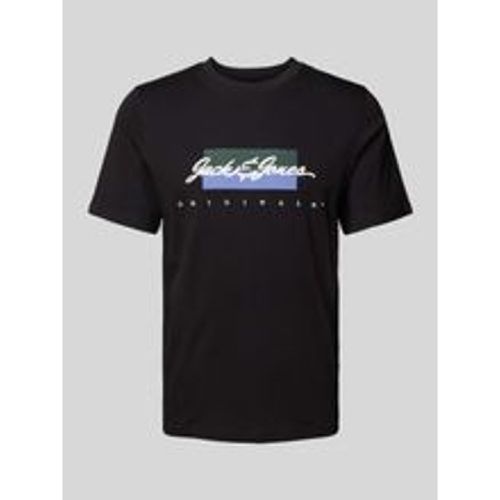 T-Shirt mit Label-Print Modell 'WAYNE' - jack & jones - Modalova