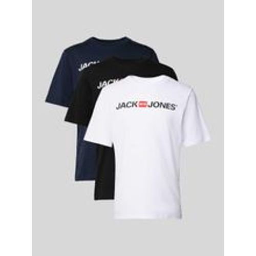 T-Shirt mit Label-Print und Rundhalsausschnitt - jack & jones - Modalova