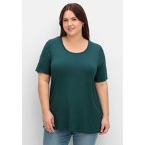 Große Größen: Shirt in A-Linie, mit Cut-out im Nacken, tiefgrün, Gr.48/50 - sheego - Modalova