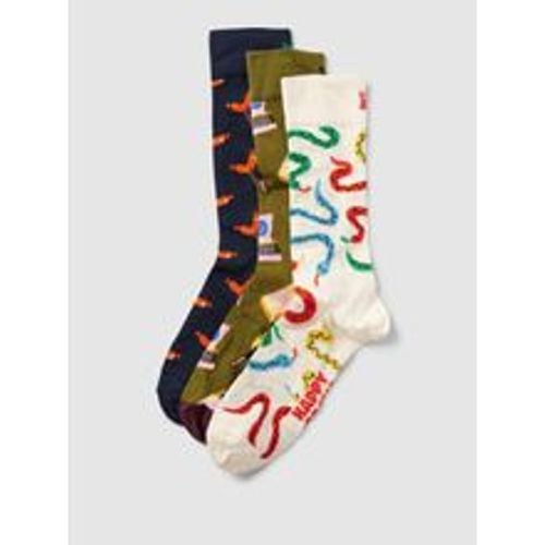 Socken mit Allover-Muster Modell 'Happy Camper' im 3er-Pack - Happy Socks - Modalova